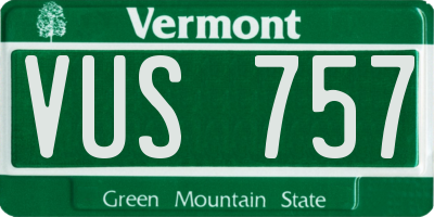 VT license plate VUS757