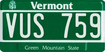 VT license plate VUS759