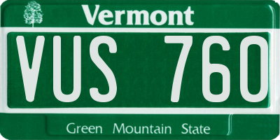 VT license plate VUS760