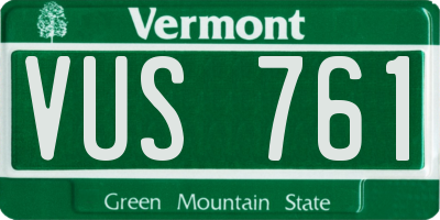 VT license plate VUS761