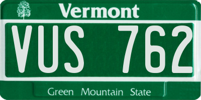 VT license plate VUS762