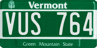 VT license plate VUS764