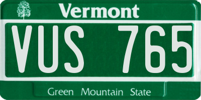 VT license plate VUS765