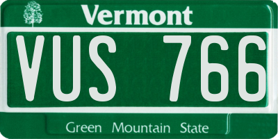 VT license plate VUS766