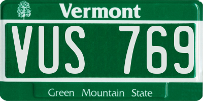 VT license plate VUS769