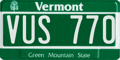 VT license plate VUS770