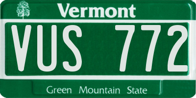 VT license plate VUS772