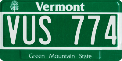 VT license plate VUS774