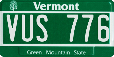 VT license plate VUS776