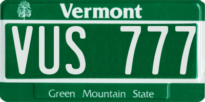 VT license plate VUS777