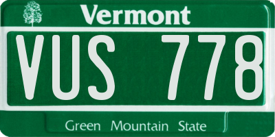 VT license plate VUS778