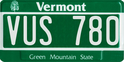 VT license plate VUS780