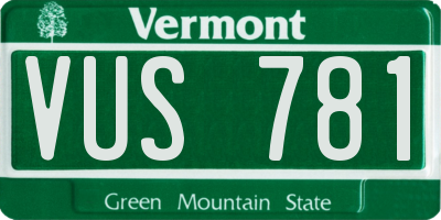 VT license plate VUS781