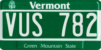 VT license plate VUS782