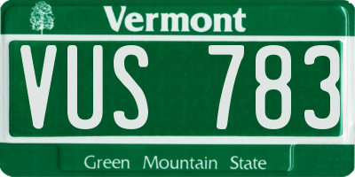 VT license plate VUS783