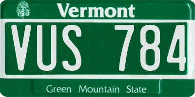 VT license plate VUS784