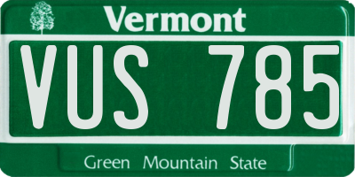 VT license plate VUS785