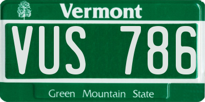 VT license plate VUS786