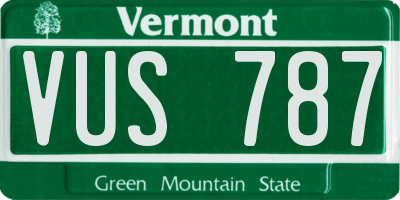 VT license plate VUS787