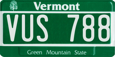 VT license plate VUS788