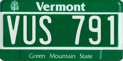 VT license plate VUS791