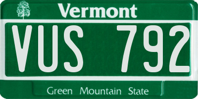 VT license plate VUS792