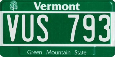 VT license plate VUS793