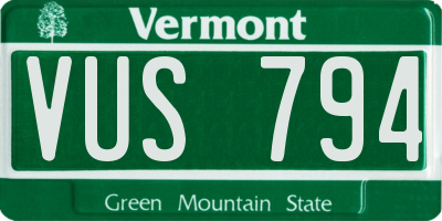 VT license plate VUS794