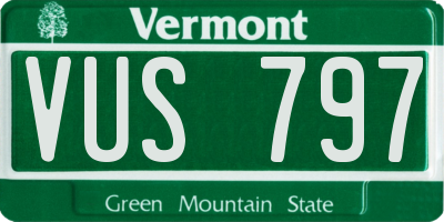 VT license plate VUS797