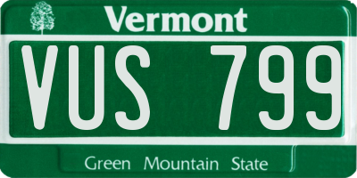 VT license plate VUS799