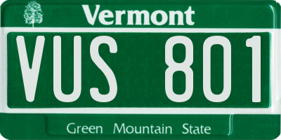 VT license plate VUS801