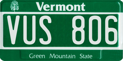 VT license plate VUS806