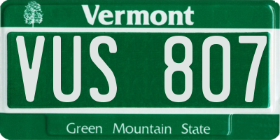 VT license plate VUS807