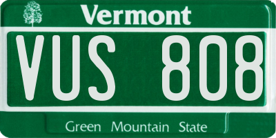 VT license plate VUS808