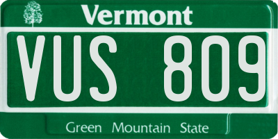 VT license plate VUS809