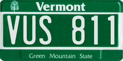 VT license plate VUS811