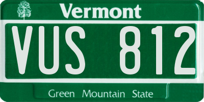 VT license plate VUS812
