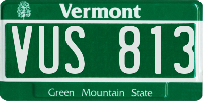 VT license plate VUS813