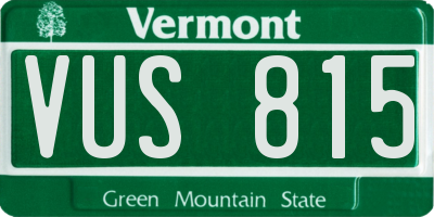VT license plate VUS815