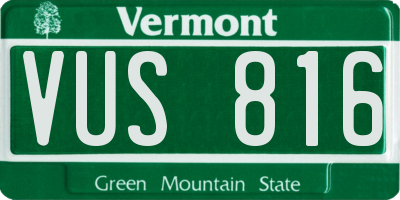 VT license plate VUS816