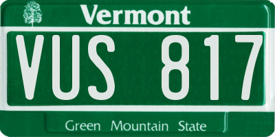 VT license plate VUS817