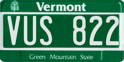 VT license plate VUS822