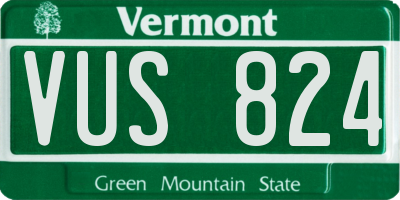 VT license plate VUS824