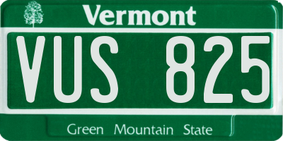 VT license plate VUS825