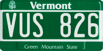 VT license plate VUS826