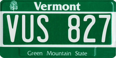 VT license plate VUS827