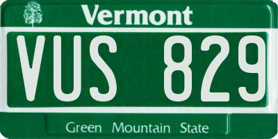 VT license plate VUS829