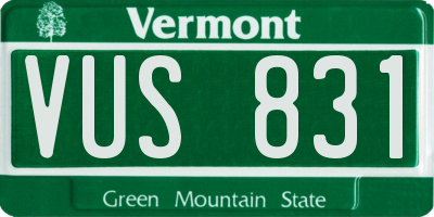 VT license plate VUS831
