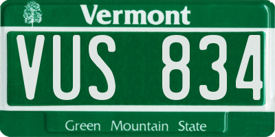 VT license plate VUS834