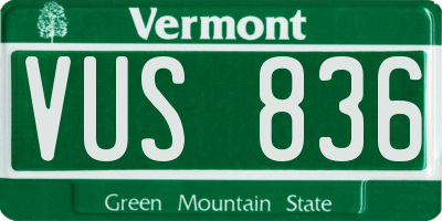 VT license plate VUS836